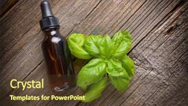  Presentation with essential oil - Slide deck enhanced with basil organic essential oil use background and a tawny brown colored foreground