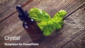  Presentation with aromatherapy oil - Cool new presentation theme with basil organic essential oil use backdrop and a dark gray colored foreground
