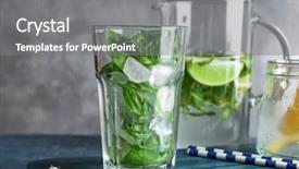  Presentation with detox - Slides featuring basil water in glassware background and a  colored foreground