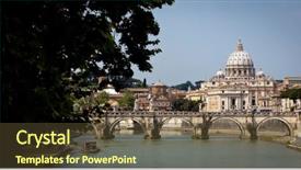  Presentation with rome italy - Slide deck featuring basilica and the vatican city background and a tawny brown colored foreground