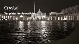  Presentation with city night - Presentation design enhanced with basilica at night in vatican background and a dark gray colored foreground