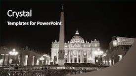  Presentation with peter - Amazing PPT theme having basilica at night in vatican backdrop and a black colored foreground