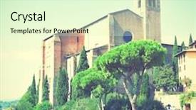  Presentation with italy - Presentation theme having basilica cateriniana san domenico in siena italy instagram style filtred image background and a soft green colored foreground