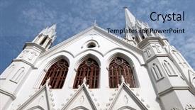  Presentation with church - Slides consisting of basilica cathedral church in chennai background and a teal colored foreground