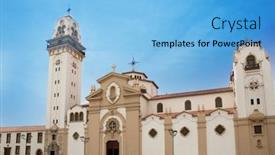  Presentation with church - Amazing slide set having basilica-de-candelaria-church backdrop and a light blue colored foreground