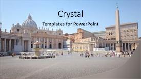  Presentation with rome italy - Presentation theme enhanced with basilica di san pietro vatican background and a light blue colored foreground