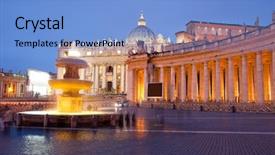  Presentation with rome italy - Theme enhanced with basilica di san pietro vatican background and a light blue colored foreground