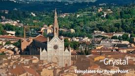  Presentation with santa - Theme featuring basilica-di-santa-croce background and a coral colored foreground