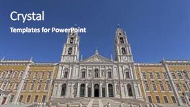  Presentation with baroque - Slide set featuring basilica in portugal franciscan background and a ocean colored foreground