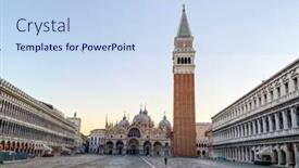  Presentation with saint - Presentation design featuring basilica-of-saint-mark background and a sky blue colored foreground