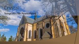  Presentation with blessed - PPT theme enhanced with basilica-of-the-visitation background and a light blue colored foreground