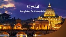  Presentation with rome italy - Beautiful presentation design featuring basilica st peter in rome italy night view after sunset backdrop and a navy blue colored foreground