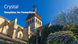  Presentation with notre dame - Slide set having basilique-notre-dame-de-beaune background and a teal colored foreground