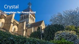  Presentation with notre dame - Slide deck featuring basilique-notre-dame-de-beaune background and a teal colored foreground