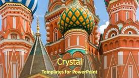  Presentation with russia - Slides enhanced with basils cathedral on red square background and a tawny brown colored foreground