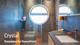  Presentation with mosaic - PPT theme consisting of basin towel - elegant luxury bathroom with mosaic background and a tawny brown colored foreground