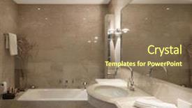  Presentation with interior design - Slide set enhanced with basin towel - interior of a modern house background and a coral colored foreground