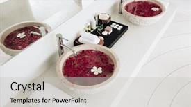  Presentation with accor hotel - Beautiful slide deck featuring basin towel - luxury hotel bathroom details sink backdrop and a light gray colored foreground