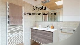  Presentation with modern elegant - Audience pleasing presentation design consisting of basin towel - modern bathroom with wood backdrop and a coral colored foreground