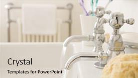  Presentation with bathroom - Audience pleasing slides consisting of basin towel - running bathroom sink backdrop and a  colored foreground