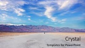  Presentation with north america - Beautiful presentation design featuring basins - badwater basin in death valley backdrop and a light gray colored foreground