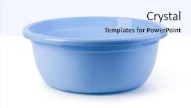  Presentation with wash - Theme having basins - blue plastic wash bowl white background and a light blue colored foreground