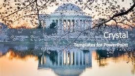  Presentation with japan cherry blossom - Audience pleasing theme consisting of basins - washington dc during cherry blossom backdrop and a seafoam green colored foreground