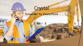  Presentation with architect - Slide set consisting of basis - architect talking at the phone background and a yellow colored foreground