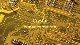  Presentation with computer motherboard - Colorful slides enhanced with basis - computer motherboard close up backdrop and a tawny brown colored foreground