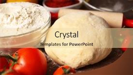  Presentation with dough - Amazing PPT theme having basis - dough balls and ingredients backdrop and a blonde colored foreground