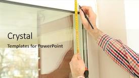  Presentation with window frame - Colorful slide deck enhanced with basis - male hands marking off window backdrop and a lemonade colored foreground