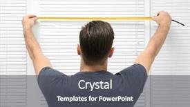  Presentation with home - Audience pleasing PPT theme consisting of basis - young man installing window shades backdrop and a dark gray colored foreground
