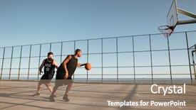  Presentation with basketball court - Amazing theme having basket ball court - full length portrait of two backdrop and a coral colored foreground