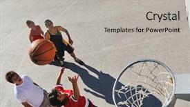  Presentation with basketball court - Amazing slides having basket ball court - group of young boys who backdrop and a light gray colored foreground