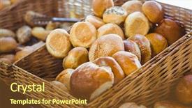  Presentation with bakery - Presentation theme with boulangerie - basket filling with delicious bread background and a tawny brown colored foreground