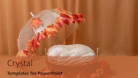  Presentation with autumn leaves - Presentation consisting of basket-for-baby-decorated background and a red colored foreground