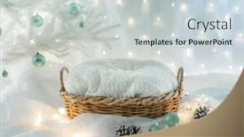  Presentation with baby tree - Beautiful PPT theme featuring basket-for-baby-decorated backdrop and a light gray colored foreground