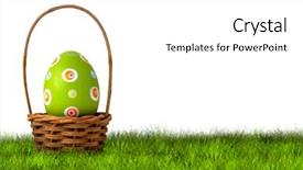 Presentation with easter basket - Theme enhanced with basket for easter egg hunt background and a white colored foreground