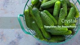  Presentation with cucumbers - Amazing PPT layouts having basket-full-of-fresh-cucumbers backdrop and a tawny brown colored foreground