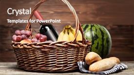  Presentation with fruit - Presentation theme with basket full of fresh fruit background and a  colored foreground