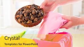  Presentation with eco soap - Audience pleasing presentation theme consisting of basket full of soap backdrop and a yellow colored foreground