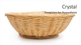  Presentation with white pom pom pom pom - Presentation enhanced with basket isolated on white background and a white colored foreground