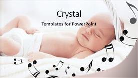  Presentation with baby sleeping - Slides having basket lullaby songs and music background and a sky blue colored foreground