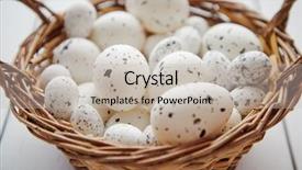  Presentation with easter basket - Colorful PPT theme enhanced with basket of chicken and quail backdrop and a soft green colored foreground