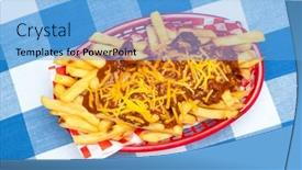  Presentation with chili - Presentation design featuring basket-of-chili-cheese-fries background and a  colored foreground