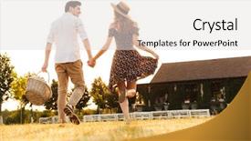  Presentation with death in loving memory funeral - Slides having basket of drinks and food background and a  colored foreground