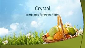  Presentation with easter basket - Amazing slide deck having basket of easter eggs backdrop and a cool aqua colored foreground