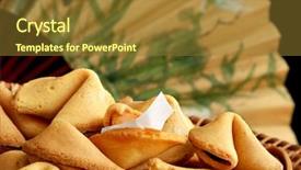  Presentation with fortune cookie - Audience pleasing presentation theme consisting of basket of fortune cookies backdrop and a tawny brown colored foreground