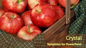  Presentation with gala - Audience pleasing PPT theme consisting of basket of fresh gala apples backdrop and a tawny brown colored foreground