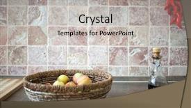  Presentation with fruits - Presentation consisting of basket of fruits balsamic vinegar background and a light gray colored foreground